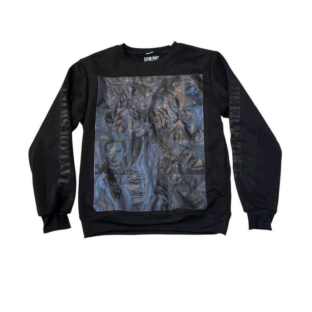 Taylor Swift The Eras Tour Concert Sweatshirt Swiftie Black Crewneck Size XS